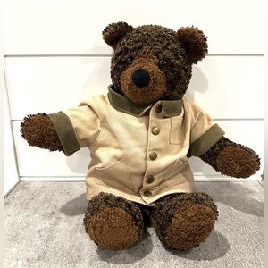 L.L. Bean Brown Teddy Bear Plush with Tan Field Coat Vintage